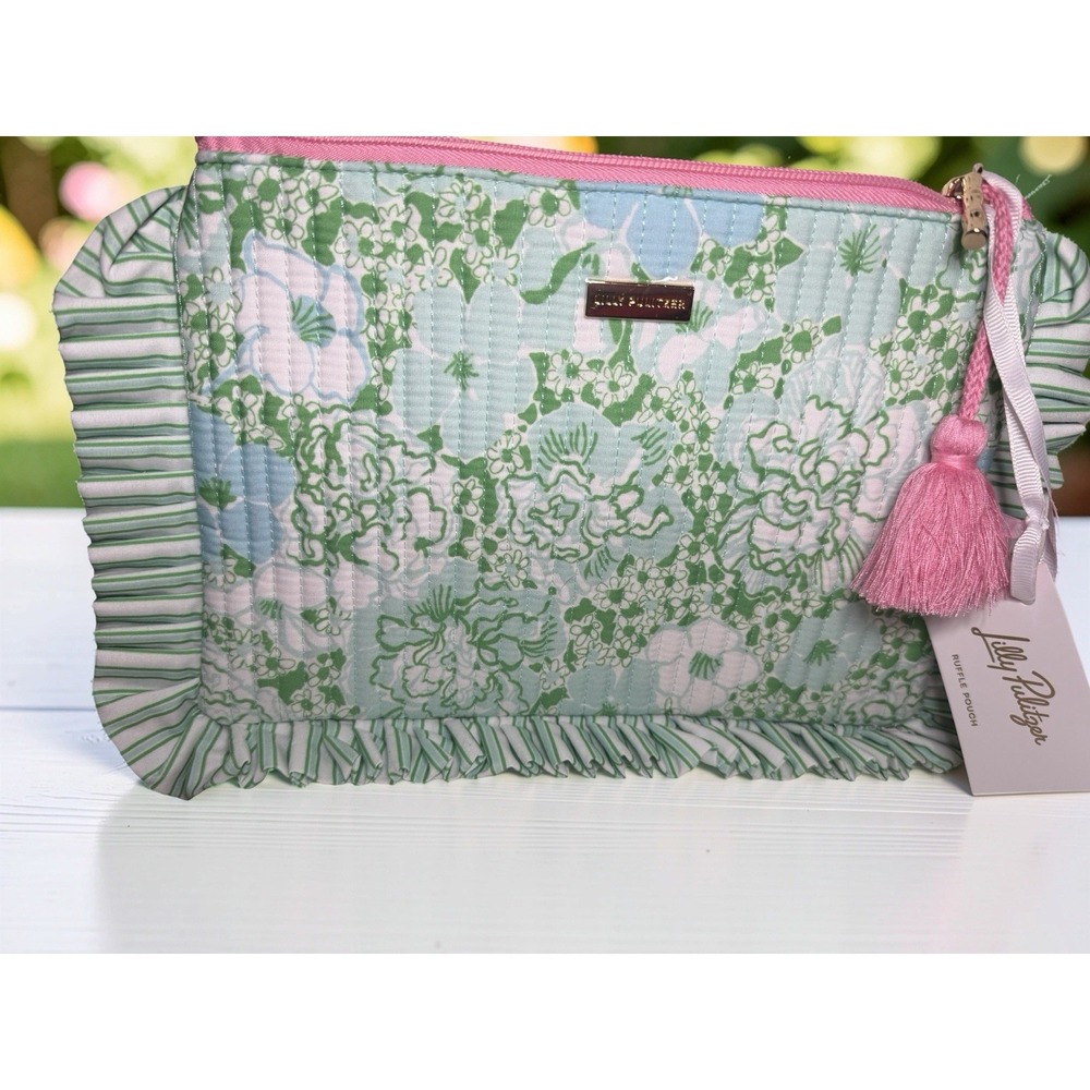 NWT Ruffle Zip Pouch by Lilly Pulitzer - Cute Burst of Joy Sold Out